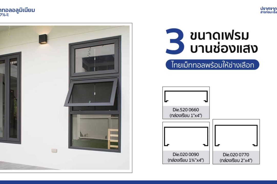 3 ขนาดเฟรมบานช่องแสง